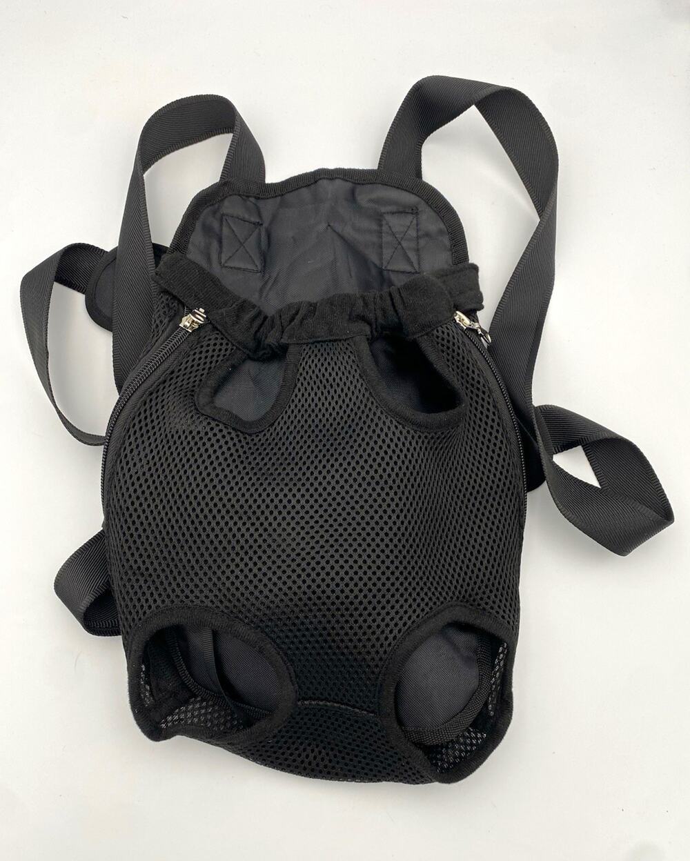 Black Mesh Backpack Carrier Sling S for dog, Adjustable Straps